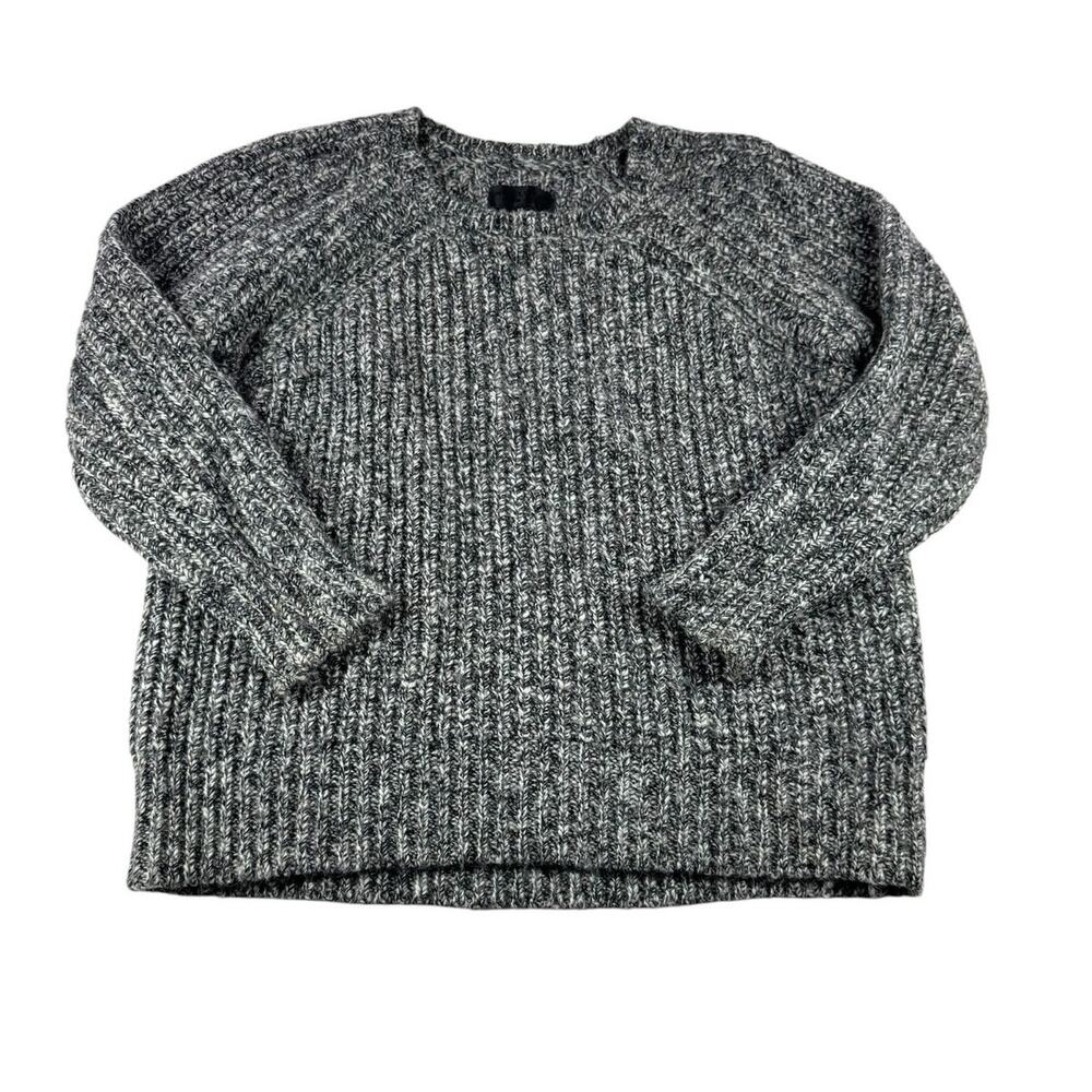 Nili Lotan Chunky Ribbed Crewneck Sweater XS Marled Wool Alpaca Blend Ribbed